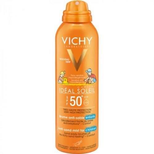 Vichy Idéal Soleil Capital jemný ochranný sprej odpuzující písek pro děti SPF 50+  200 ml