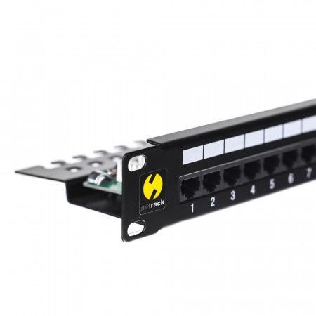 Netrack patch panel 19`` 24 porty cat. 6 UTP LSA, organizátor kabelů, 104-08