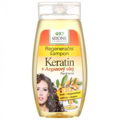 Bione Cosmetics Keratin Argan regenerační šampon pro lesk a hebkost vlasů  260 ml