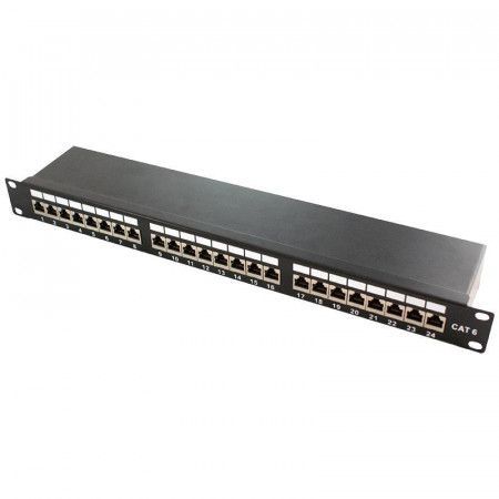 LOGILINK-  Patch Panel 19` Cat.6 STP 24-portový stíněný, černý, NP0048