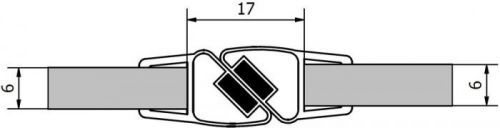 POLYSAN VITRA LINE sada dvou těsnění (magnet) na 6mm sklo, 2000mm M127