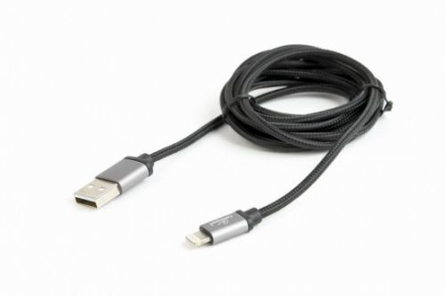 Gembird USB to 8-pin cable, cotton braided, metal connectors, 1.8m, black