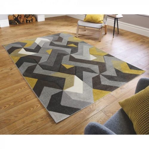 Koberec Flair Rugs Aurora Grey Ochre, 120 x 170 cm