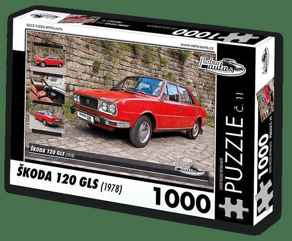 Retro-Auta© Puzzle Č. 11 - Škoda 120 Gls (1978) 1000 Dílků