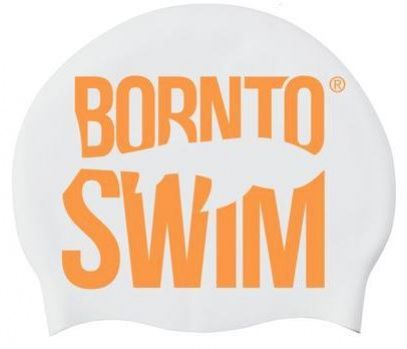 Silikonová čepice BornToSwim Classic Silicone Bílo/oranžová