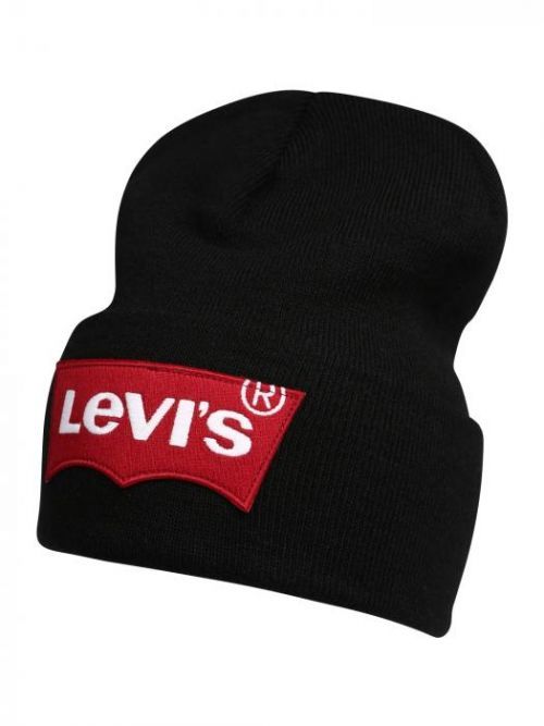 Levis pletená zimní čepice s logem 38022-0041 Černá