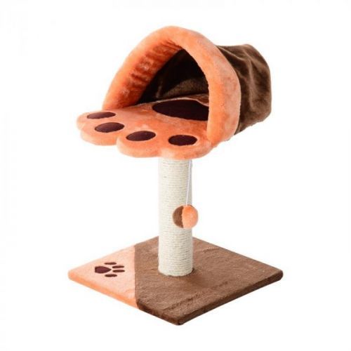 Goleto Škrabadlo pro kočky 67x40x40 cm | hnědo-oranžové