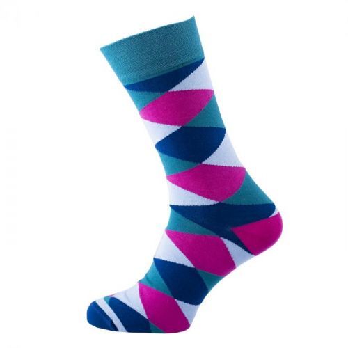 Pánske farebné ponožky so vzorom Moer tyrkysové veľ. 39-41