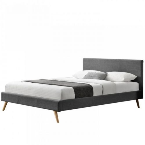 Goleto Čalouněná postel Toledo 140 x 200 cm | tmavě šedá