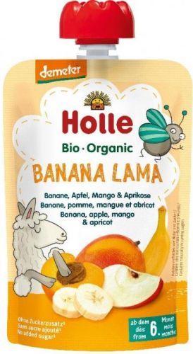 Holle Bio Ovocné pyré Banana lama banán-jablko-mango-meruňka