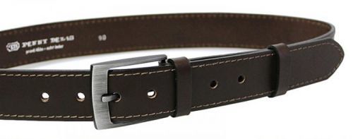 Penny Belts Pánský kožený opasek 35-1-40 Tmavě hnědý 110 cm