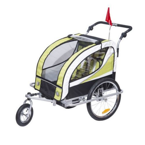 Přívěsný vozík za kolo pro 2 děti JOGGER 2v1 COMFORT 2 žluto-černý