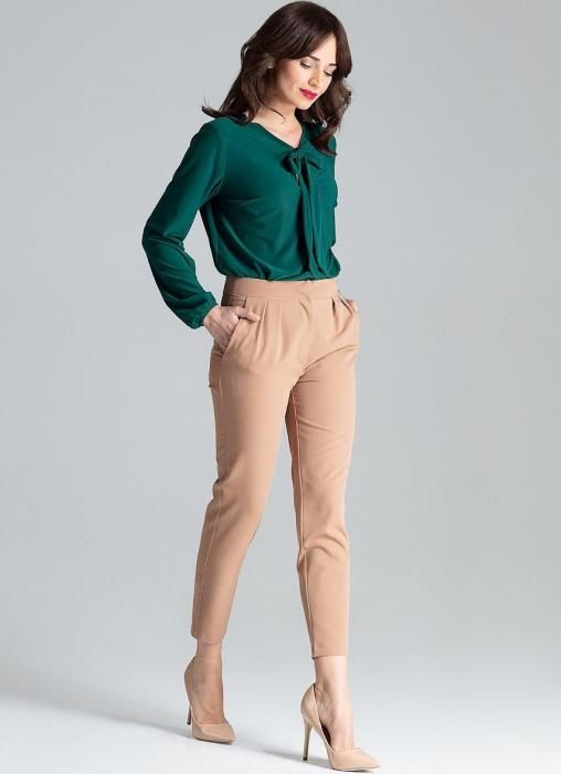 LENITIF Hnědé elegantní kalhoty - L028 Velikost: XL