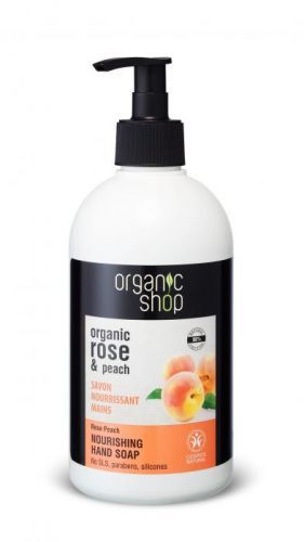 Organic Shop Organic Shop - Růže a broskev - Výživné mýdlo na ruce 500 ml 500 ml