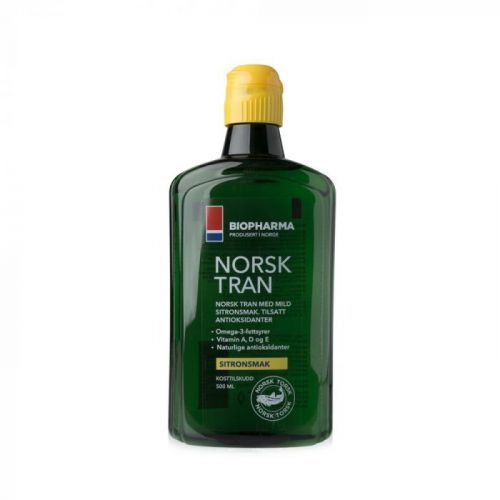 Biopharma AS Rybí olej - NORSK TRAN - Přírodní citronová příchuť 500 ml 500 ml