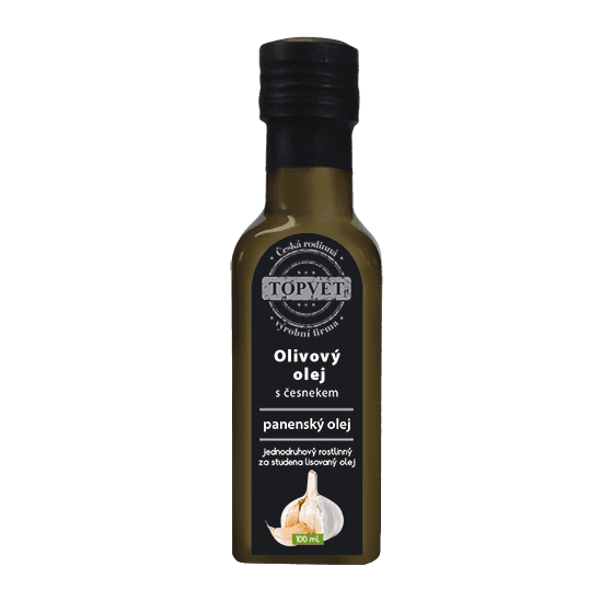 TOPVET Olivový olej s česnekem 100ml 100 ml