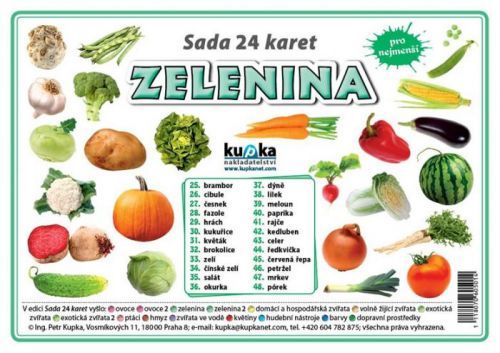 Sada 24 karet - zelenina 2
