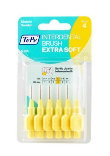 TePe Extra soft mezizubní kartáčky 0,7 mm, světle žluté, 6 ks