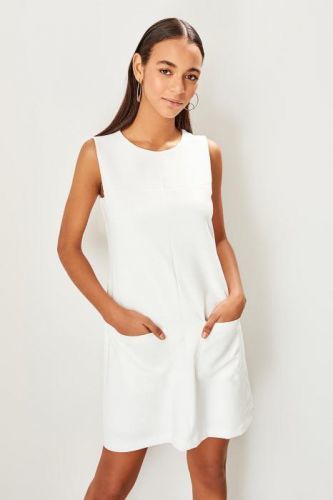 Trendyol Ecru Basic Dress