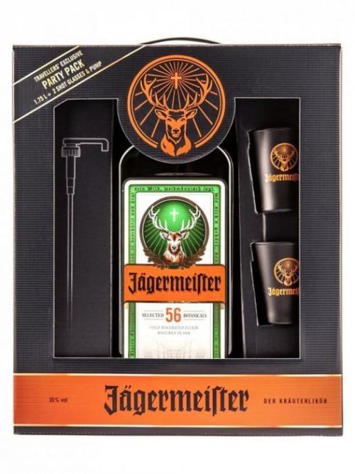 Jagermeister Party Pack 1,75l 35% + 4x sklo GB