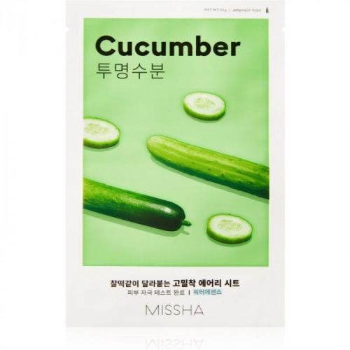 Missha Airy Fit Cucumber Plátýnkové masky pro ženy 19 g plátýnková mas