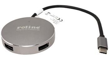 Roline USB 3.0 Hub (připojení USB C), 4 porty, kulatý