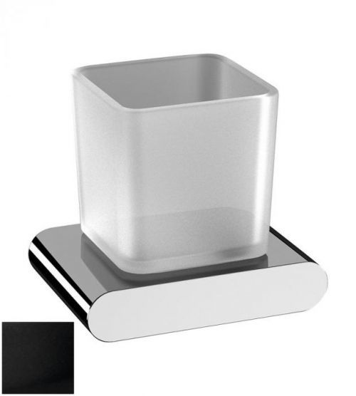 SAPHO FLORI držák kartáčků, černá mat/sklo satin RF004/15