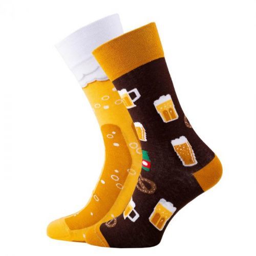 Pánske farebné ponožky Beer žlté veľ. 39-42