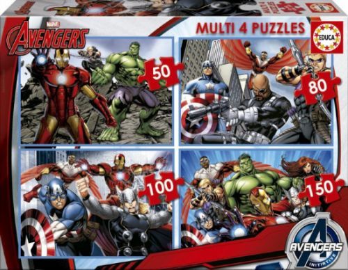 EDUCA Puzzle Avengers 4v1 (50,80,100,150 dílků)