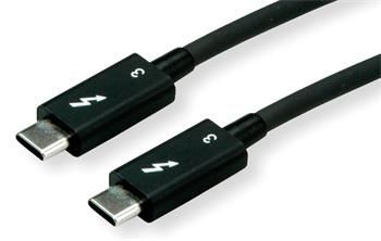 Roline Thunderbolt™ 3 kabel, USB C(M) - USB C(M), 40Gb/s, PD 20V/5A, černý, 0,5 m
