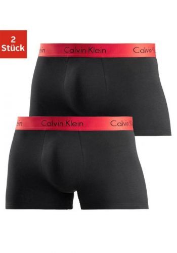 Boxerky Calvin Klein (2 ks) s lesklým pasem Calvin klein underwear 2x černá s červeným lemem S