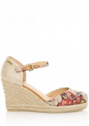 Květované sandály na espadrilovém klínku MTNG Velikost: 37