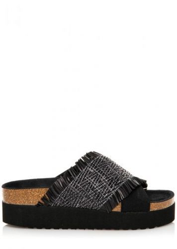 Černé pantofle na vyšší platformě Sixtyseven Velikost: 36