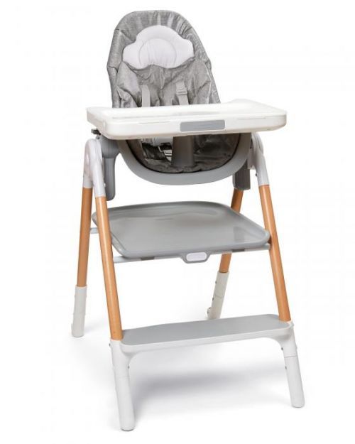 SKIP HOP Židle jídelní/schůdky 2v1 Sit To Step šedo-bílá