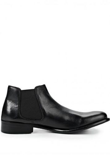 Černé pánské kožené kotníkové boty Paolo Vandini Velikost: 45