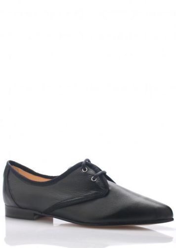 Černé kožené boty se špičkou Maria Jaén Velikost: 36