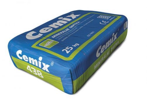 Minerální zatíraná omítka CEMIX 438 přírodní bílá 1,2 mm, 25 kg
