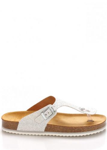 Stříbrné kožené zdravotní pantofle EMMA Shoes Velikost: 36