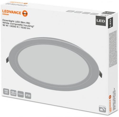 LEDVANCE Svítidlo vestavné LED 18,0W 3000K 1530lm kruh 210 bílá IP20 (4058075079090)