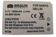 BRAUN PHOTOTECHNIK Braun akumulátor SANYO DB-L40, 1200mAh (59344)