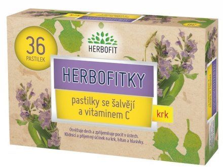 HERBOFIT Herbofitky se šalvějí a vitamínem C 36 pastilek