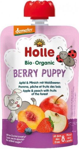 Holle Bio Ovocné pyré Berry Puppy jablko-broskev-lesní plody