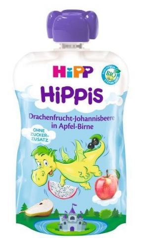 HiPP BIO Hippies Jablko-Hruška-Dračí ovoce-Černý rybíz
