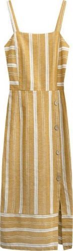 Hořčicové bavlněné šaty (345ART) - ONE SIZE - žlutá