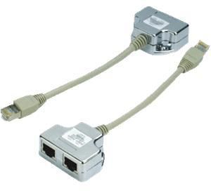 DATACOM Rozbočka 1xRJ45 na 1xRJ11+RJ45 STP Cat5e