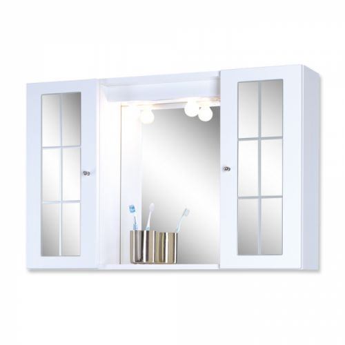 JOKEY OSLO 90 bílá zrcadlová skř. dřevěná 90x58x16 117112020-0120