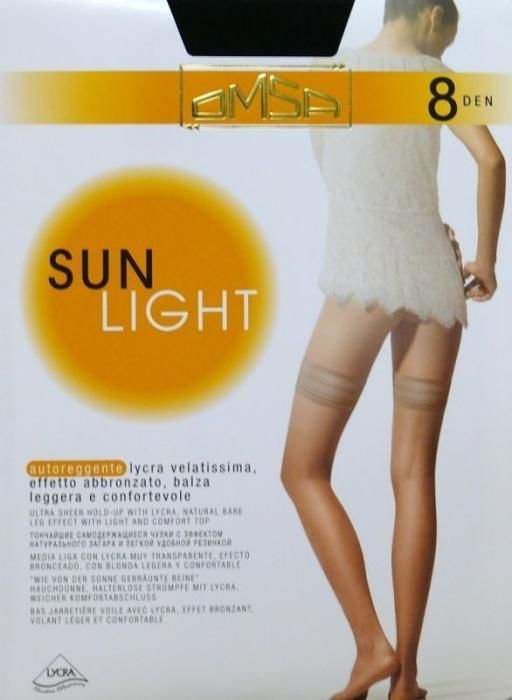 Dámské samodržící punčochy Omsa Sun Light 8 den - 2-S - odstín béžové