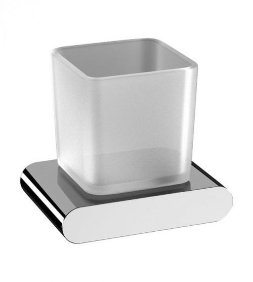 SAPHO FLORI držák kartáčků, chrom/sklo satin RF004