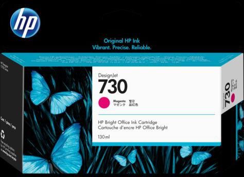 HP 730 130-ml Magenta Ink Cartridge  (P2V63A)