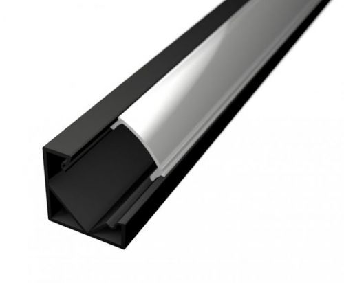 LED Solution Rohový profil pro LED pásky R2 černý délky a typy profilů: Profil + Násuvný čirý kryt 2m LP201B-TRA